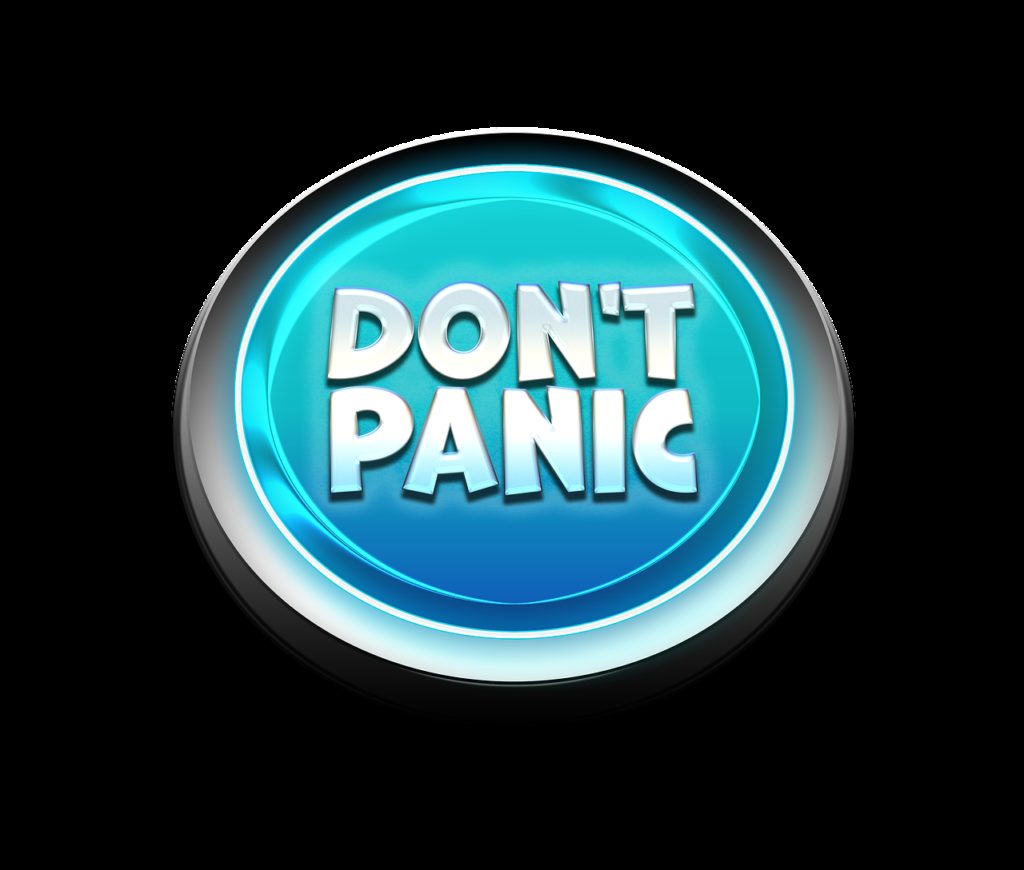 don't panic, button, icon